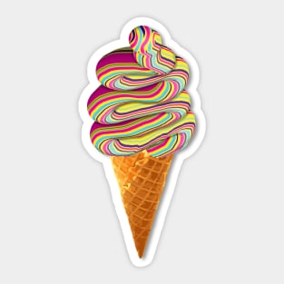 Trippy Soft Serve Icecream Art Sticker